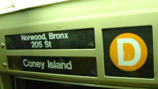Norwood-205th Street Bound R68 (D) Train Via Local Ride (6th Avenue FasTrack)