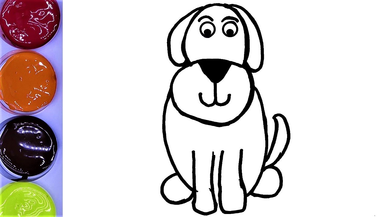 Dog Drawing and Coloring Activity for Kids Painting for