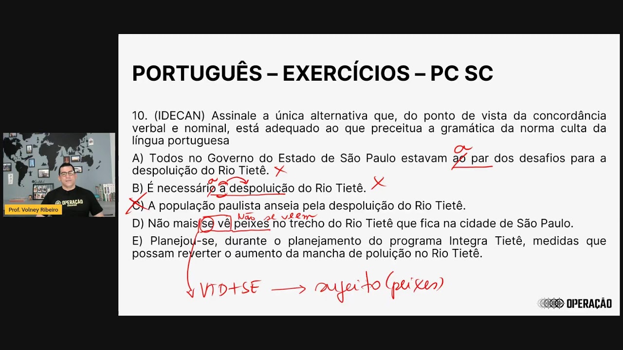Português para PC-SC - Aula de Exercícios | Operação Concursos