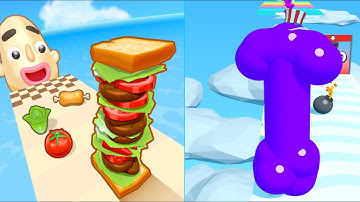 ⏺ Sandwich Runner 🆚 Tall man run Gameplay Walkthrough iOS,Android PRO LEVELS Mobile Games Pro 786GO