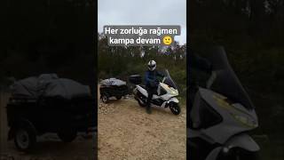 Moto kamp 🏕️#nature #camping #camp #kamp #doğa #travel #motocamp #römork #pcx #honda #winter #fyp