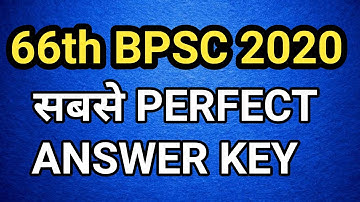 66th BPSC 2020 ANS KEY || BPSC