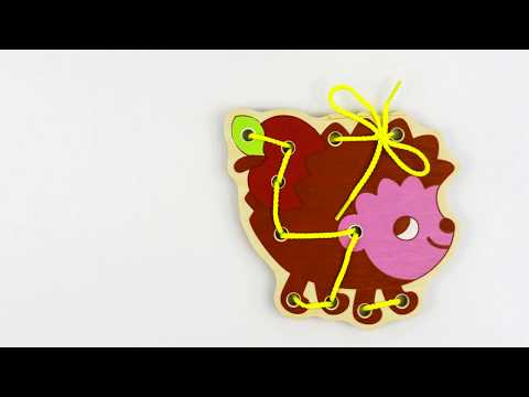 Шнуровка Ежик Алатойс (Alatoys) - развивающие деревянные игрушки