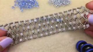 Netting Stitch Demo     Lefthand beading tutorial