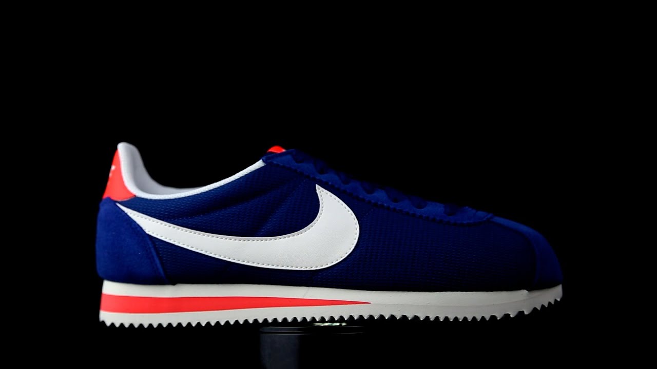 código postal Registrarse límite Nike Cortez lona azul - YouTube