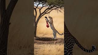 Leopard Tempted by the Bait — Risk or Reward? 🐆🥩#predator #wildlife #viralvideo