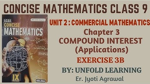 ICSE CLASS 9 || CONCISE MATHEMATICS || 2025-26 || 3. Compound Interest || Exercise 3B