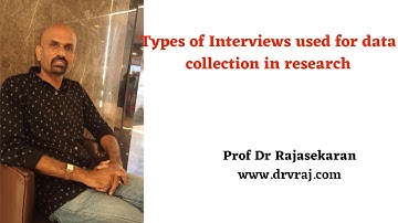 Types of Interviews used in Research | Data Collection #profdrrajasekaran