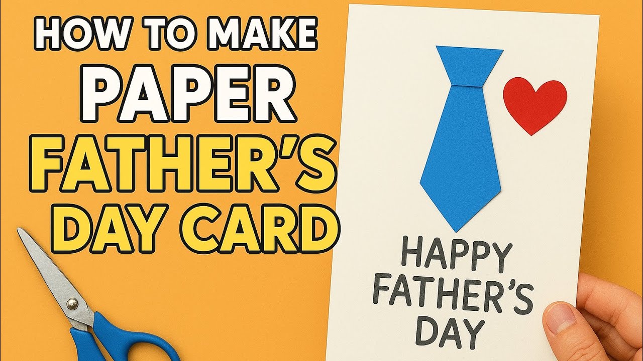 How to make a Fathers Day Card using paper - YouTube