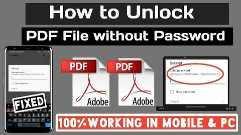 How to unlock PDF file without password 100% working trick