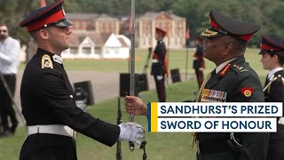 Winning the prestigious Sword of Honour at Sandhurst