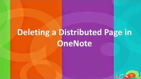Deleting a Distributed Page on OneNote
