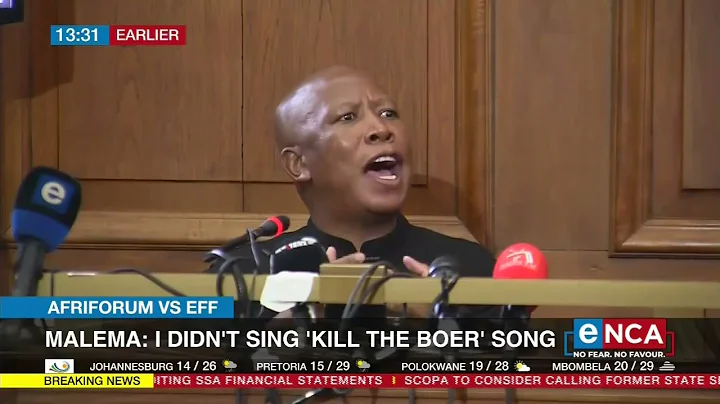 Malema: I didn't sing the "kill the Boer" song
