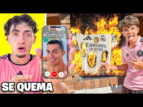 EL NIÑO MESSI SE BURLA DEL HIJO DE CR7 Y QUEMA SU CAMISETA!