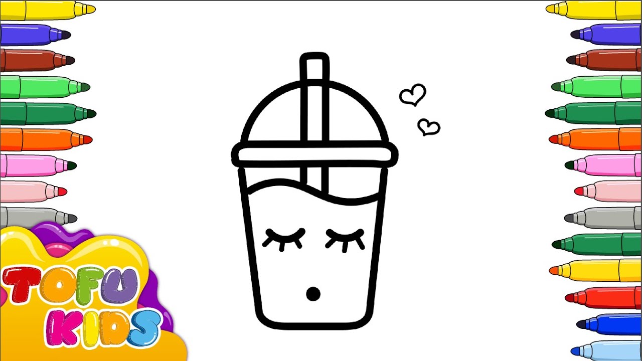 How To Draw a Cute Coffee Cup 🥤🎨🖌️  |  Easy to Draw Pictures for Kids | Tofu Kids