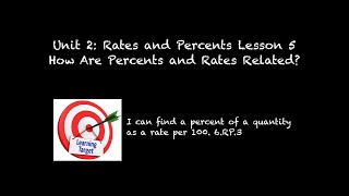 Unit 2 Rates & Percents Lesson 5