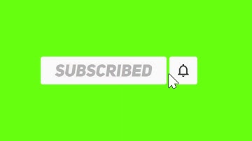 Green screen subscribe button mouse click with sound