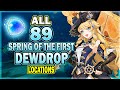 All 89 spring of the first dewdrop locations  efficient farming route  navia ascension material