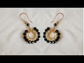 How To Make Beautiful Pearl and Crystal Earrings/Making wire wrapped earrings/Simple beaded earrings