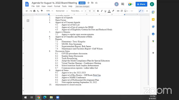Osage County R-II Board of Education Meeting August 16, 2022
