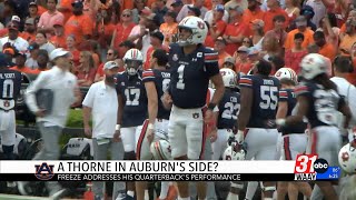 Hugh Freeze on Payton Thorne's performance:  If that continues, we have to go another direction
