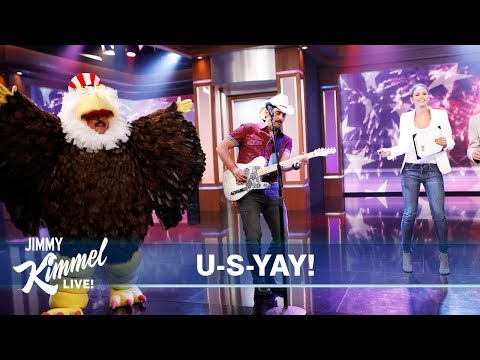 Video Jimmy Kimmel & Brad Paisley Welcome Immigrants to America
