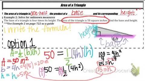 4.1 - Areas of Triangles and Parallelograms
