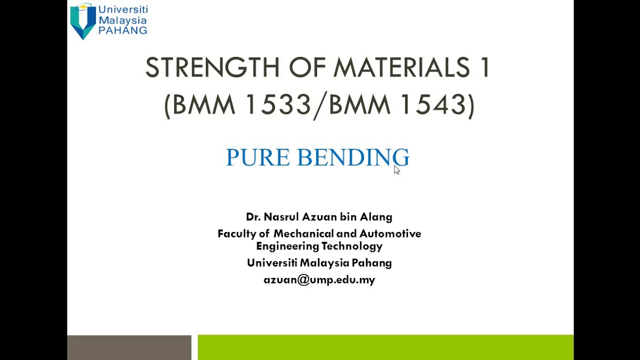 Part 07: Pure Bending - Basic Concept - YouTube