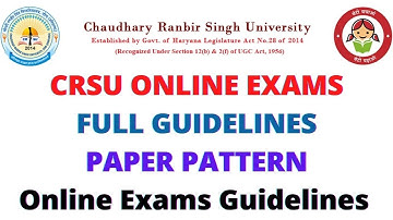 CRSU Online Exams || Crsu Paper Pattern Feb 2022 Exams #crsu
