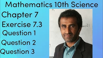 Mathematics 10th Chapter 7 Exercise 7.3 Question 1, 2, 3