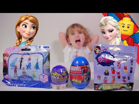 OEUF & JOUET] Super maxi géant Kinder Surprise plein de jouets et oeufs -  Unboxing giant full egg 