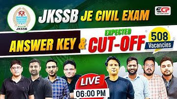 JKSSB JE Civil 2nd Nov. exam Answer Key & Cut-Off | Live at 5pm |  508 Vacancies | ECP