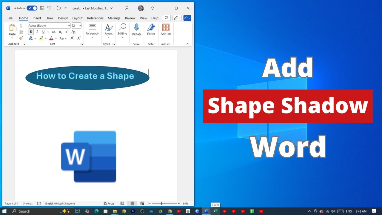 Shadow Effect In Word How to Add Shape Shadow on Microsoft Word - YouTube