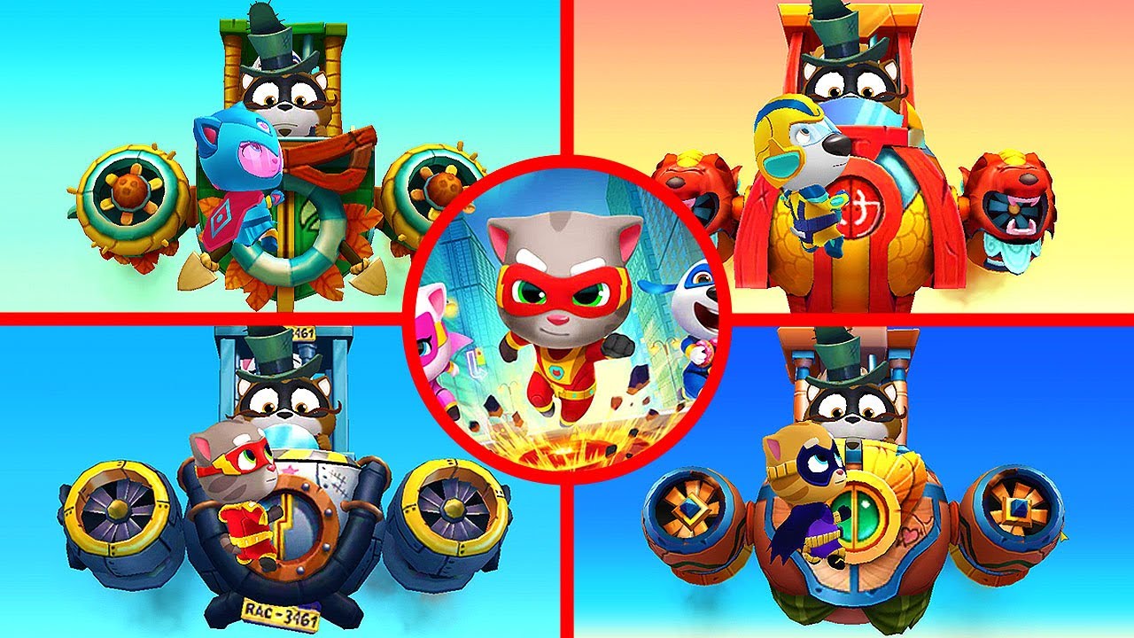 🦝⚡ Invasão dos guaxinins em Talking Tom Hero Dash! (TODOS os