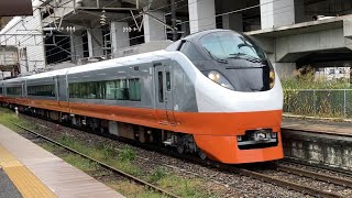 E657系 K3編成 KY出場 新白河駅通過（フレッシュひたちオレンジパーシモンリバイバルカラー）