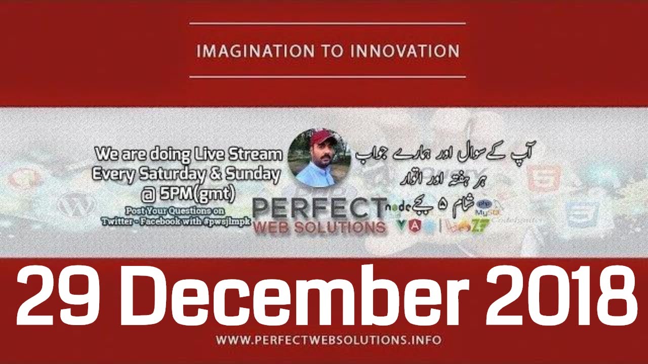 Live Tech Talk by Perfect Web Solutions: Live QNA | Programmers vs Coders & Programming in Urdu 2019 html5