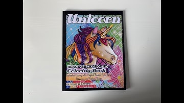 Vol gekleurd: Unicorn Mosaic Color by Number (black background), Color Questopia