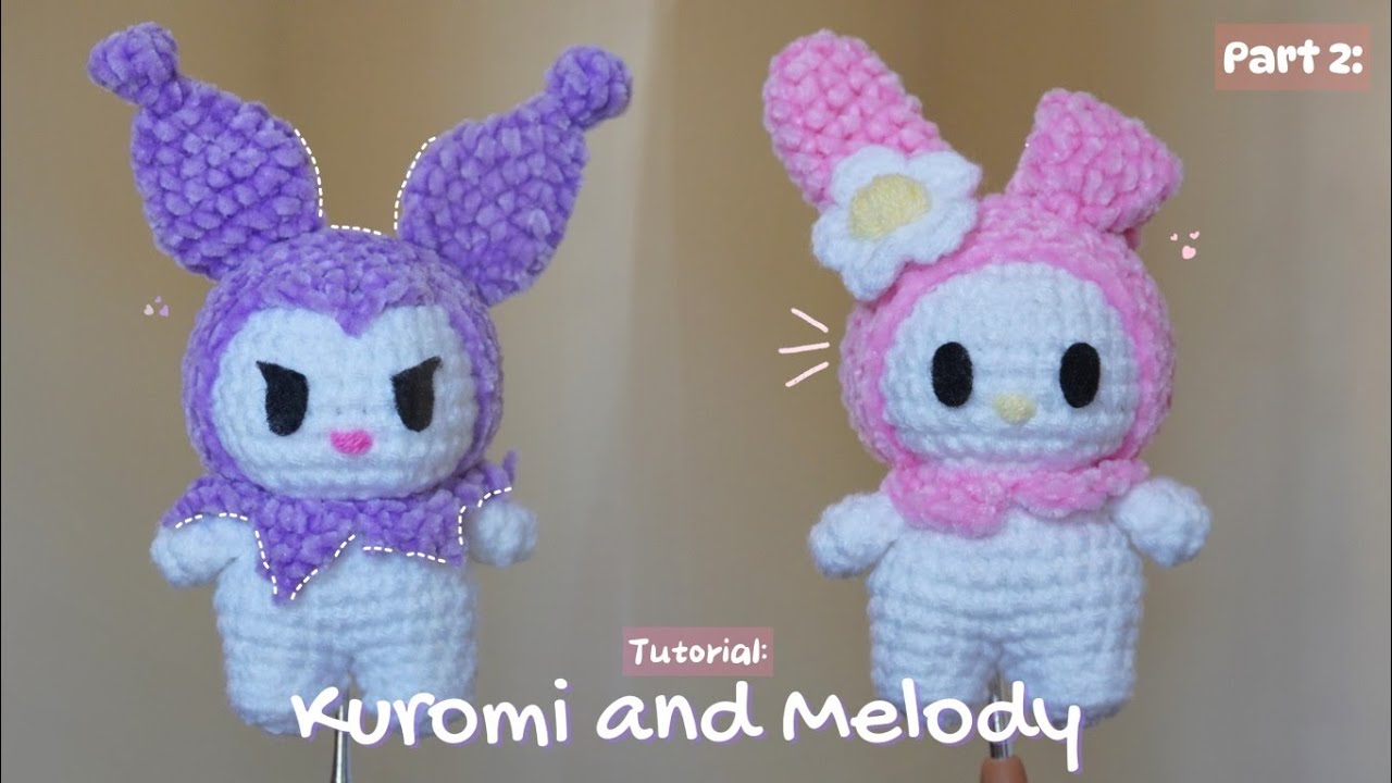 Crochet Kuromi and My Melody Part 2 | Tutorial | Crochet ideas - YouTube