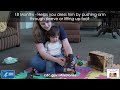18 Months – Helps you dress him by pushing arm through sleeve or lifting up foot