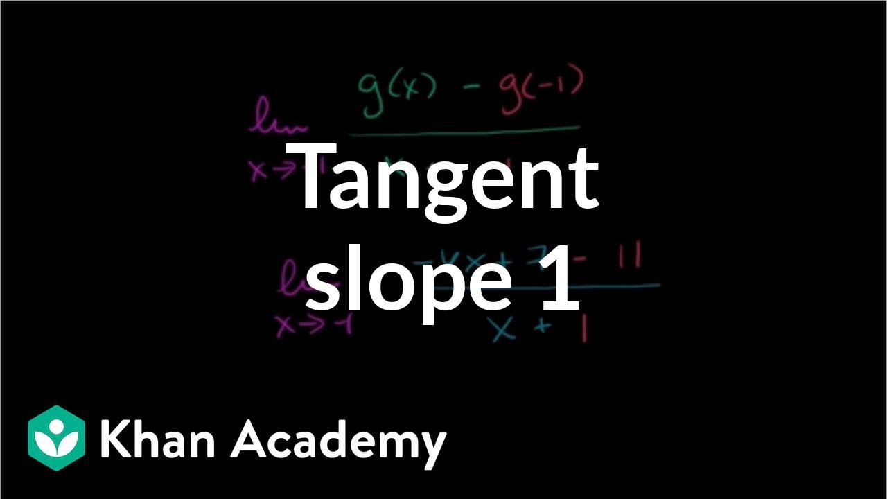 Tangent slope as limiting value of secant slope example 1 | Differential Calculus | Khan Academy