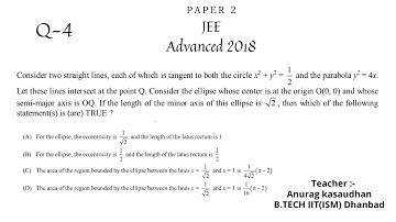 JEE Advanced 2018 Math Paper 2 (Q 4) solution | IIT JEE Maths | #jeeadvanced2018   #projecteducation