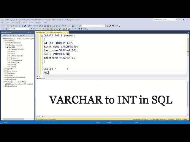 How to CHANGE COLUMN TYPE VARCHAR to INT in SQL class=