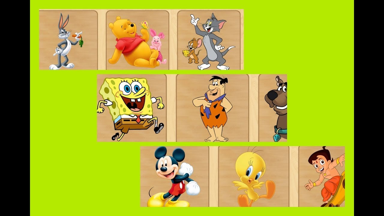 SpongeBob and Mickey Mouse and Bugs Bunny Baby Puzzle Game for Little Kids - Free Game