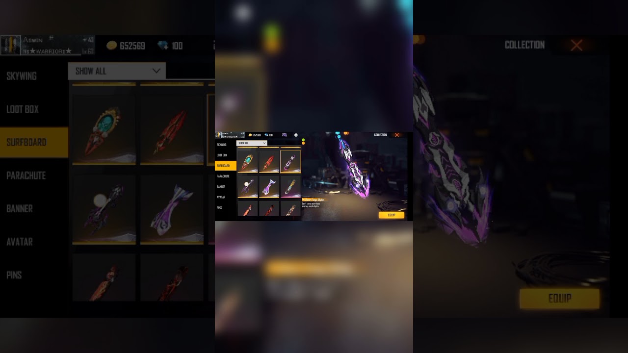 my surf board collection free fire