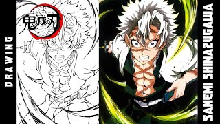 Drawing Shinazugawa Sanemi|Wind Hashira🌪️🌪️🌪️|Demon Slayer:Kimetsu No Yaiba