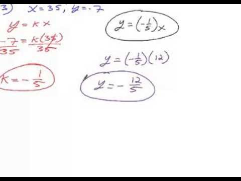 Algebra 2 Chapter 2 Section 5 Homework Model Direct Variation