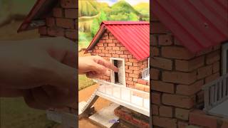 Amazing Mini Brick House With Red Roof | DIY Miniature House Build #shorts