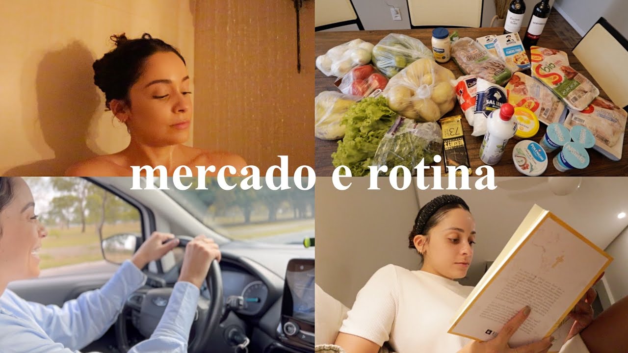Compras de mercado, rotina noturna, voltei a dirigir, skincare e nova leitura.