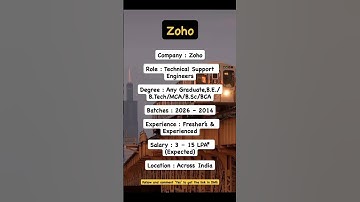Zoho Off Campus Drive 2025 | Technical Support Engineer Jobs | Freshers & Experienced | 3-15 LPA
