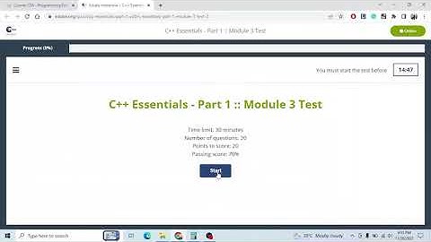 C++ Essentials (CPA) Module 1 Test 3 Answers